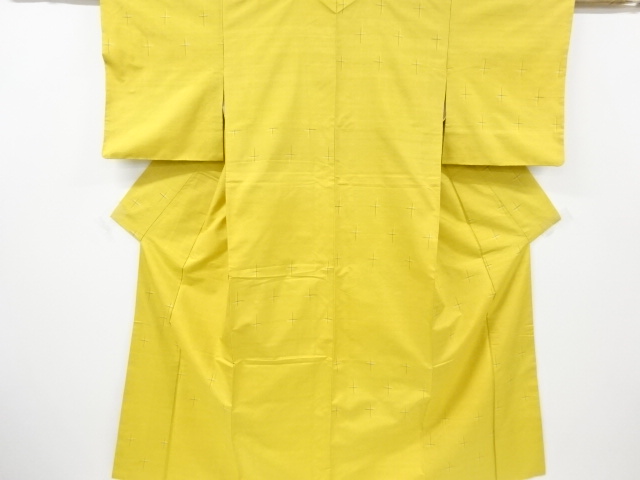 JAPANESE KIMONO / VINTAGE KIMONO / SILK / HAND WOVEN TSUMUGI / CROSS KASURI